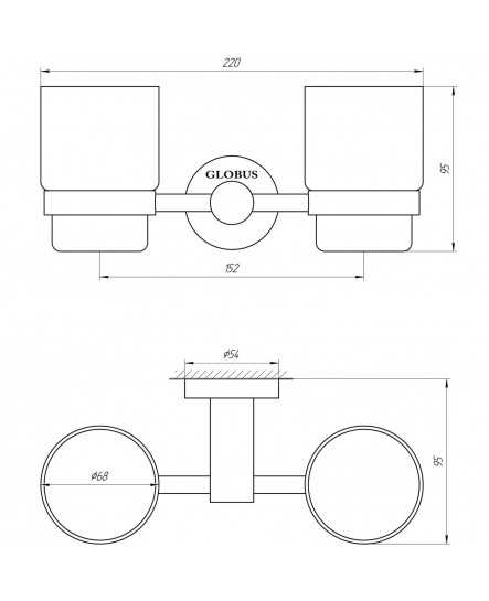 Стакан подвійний Globus Lux BS8428