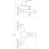 Змішувач для ванної CRISTAL Fitnes GI-102 латунь в комплекті