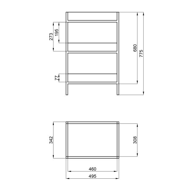 Cтеллаж напольный Qtap Taurus 500х800х350 Whitish oak QT24752SN800WO 2