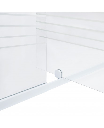 Душові двері в нішу Qtap Pisces WHI2014-15.CP5 140-150x185 см, скло Pattern 5 мм