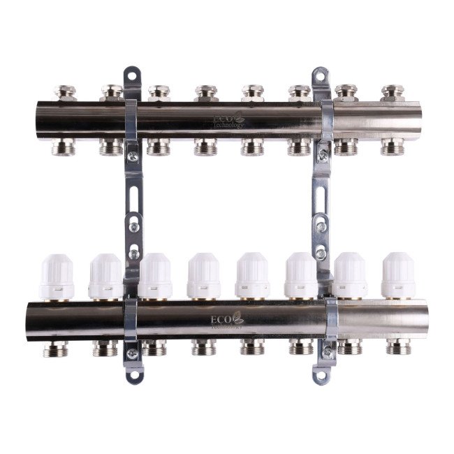 Колектор з регуляторами та кріпленням ECO 001С 1"x8