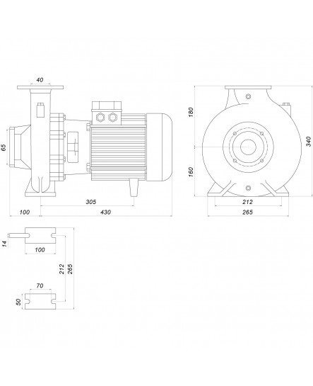 Насос моноблочный IR 40-200B 5,5 кВт SAER (48.8 м3/час, 40 м)