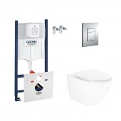 Набор инсталляция 4 в 1 Grohe Rapid SL 3884000G + унитаз с сиденьем Qtap Robin QT13332141ERW