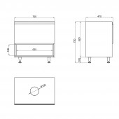 Тумба підлогова Qtap Robin 700х616х437 Graphite/Whitish oak зі стільницею QT1380TNН7002GWO