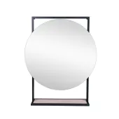 Дзеркало Qtap Taurus 700х850х140 Black/Whitish oak з LED-підсвічуванням