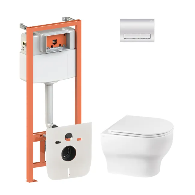 Набор Qtap инсталляция 4 в 1 с панелью смыва Nest (QT0133M425 + QT0111M08381CRM) + унитаз с сиденьем Aries QT0333063ERW Набор Qtap инсталляция 4 в 1 с панелью смыва Nest (QT0133M425 + QT0111M08381CRM) + унитаз с сиденьем Aries QT0333063ERW