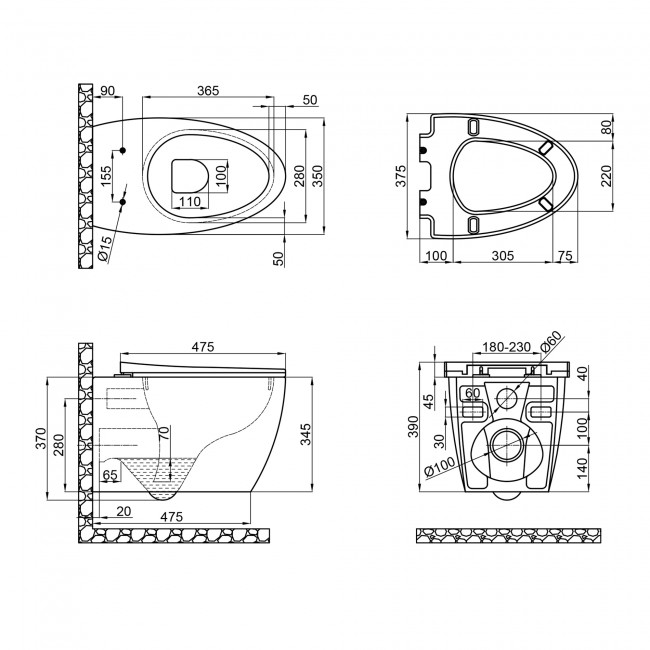 Унитаз подвесной Qtap Leo безободковый с сиденьем Soft-close QT11331002ERW