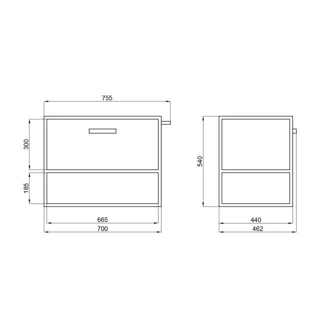 Тумба підвісна Qtap Taurus 700х580х437 White/Whitish oak QT2474TPT703WWO 2 Тумба підвісна Qtap Taurus 700х580х437 White/Whitish oak QT2474TPT703WWO 2