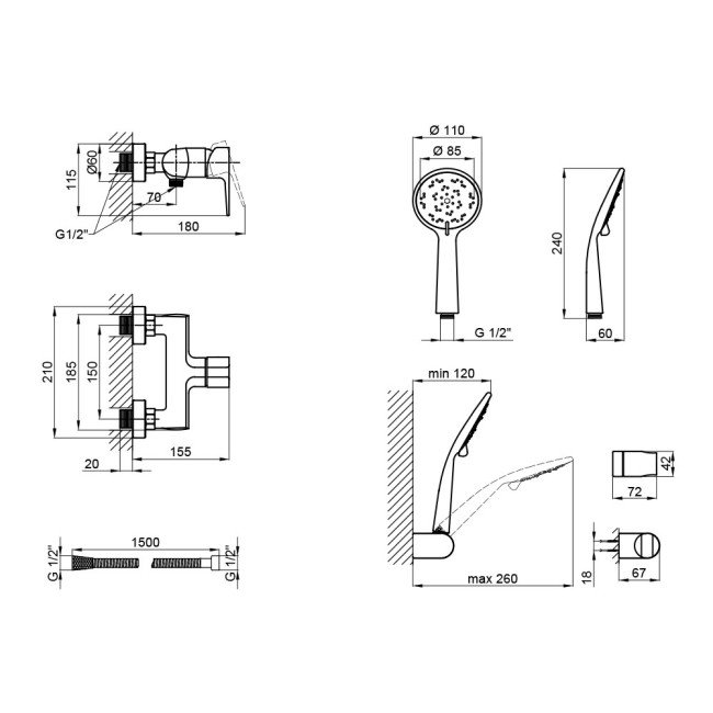 Смеситель для душа Qtap Optima CRM 010 2