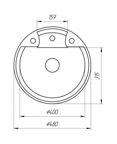 Гранитная мойка Globus Lux GURON песчаный 480мм-А0004