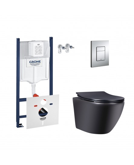 Набор инсталляция 4 в 1 Grohe Rapid SL 3884000G + унитаз с сиденьем Qtap Robin QT1333046ENRMB