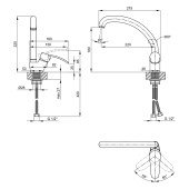 Змішувач для кухні Lidz (WHI) 40 87 008F-3