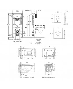 Набір інсталяція 4 в 1 Grohe Rapid SL 38722001 + унітаз з сидінням Qtap Gemini QT25332614EW