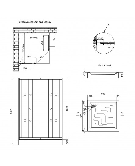 Душова кабіна Lidz Wiezak SC90x90.SAT.LOW.L, з піддон Mazur