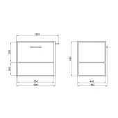 Тумба подвесная Qtap Taurus 600х580х437 White/Whitish oak QT2474TPT603WWO