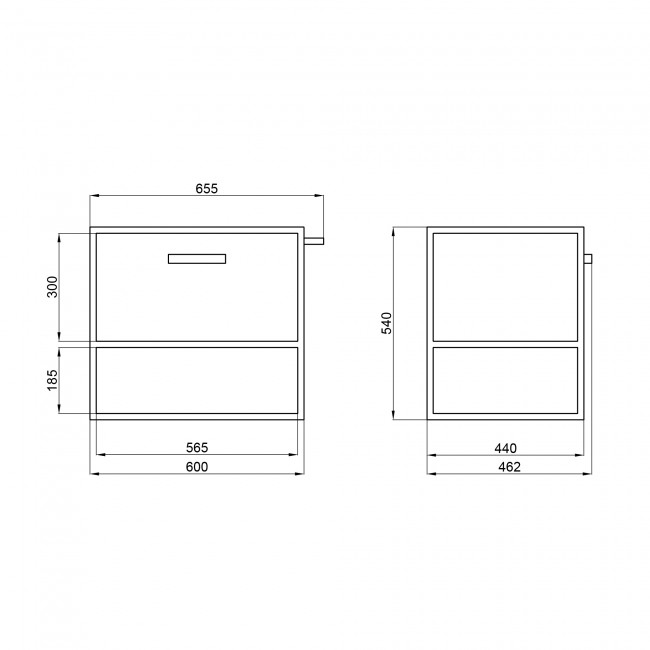 Тумба підвісна Qtap Taurus 600х580х437 White/Whitish oak QT2474TPT603WWO