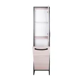 Пенал підлоговий Qtap Taurus 350х1750х300 Whitish oak з кошиком для білизни QT2475PN175KRWO