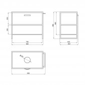 Тумба підлогова Qtap Taurus 800х616х469 Whitish oak зі стільницею QT2480TNT83WO