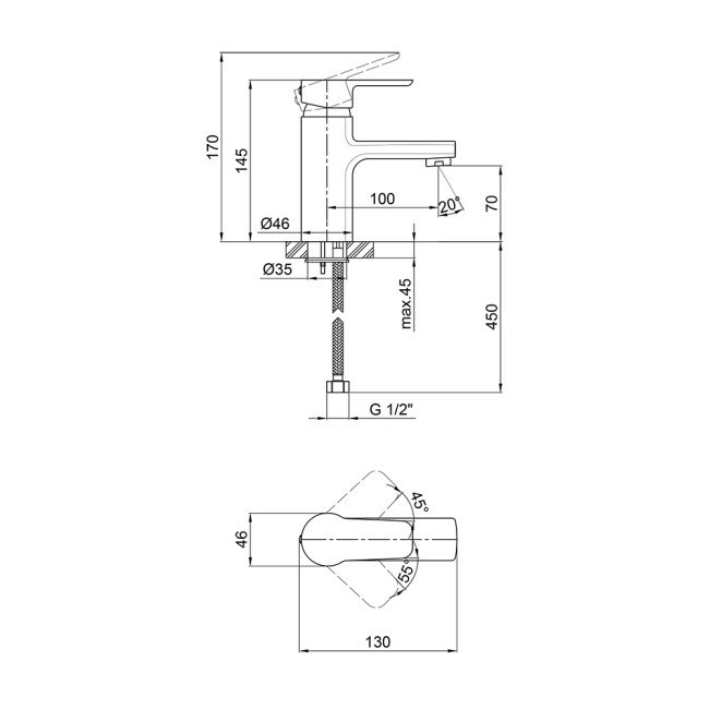 Змішувач для раковини Qtap Eco CRM 001 2