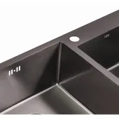 Кухонна мийка з двома чашами Qtap S7843BL 2.7/1.0 мм Black (QTS7843BRPVD10)