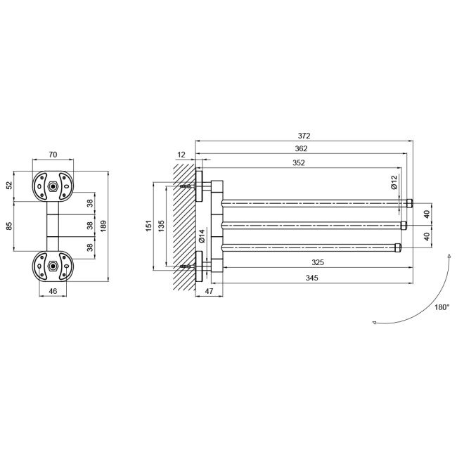 Тримач для рушників Lidz (CRM) 114.07.03 2