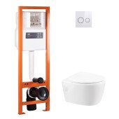 Набір Qtap інсталяція 4 в 1 з панеллю змиву Nest (QT0233M370 + QT0211P01V1176W) + унітаз з сидінням Leo QT11331002ERW Набір Qtap інсталяція 4 в 1 з панеллю змиву Nest (QT0233M370 + QT0211P01V1176W) + унітаз з сидінням Leo QT11331002ERW