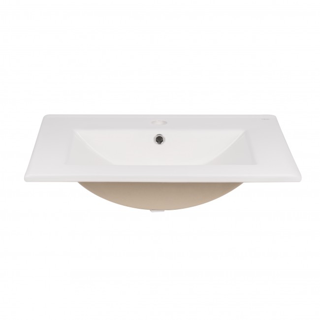 Комплект Qtap Taurus 600х580х437 White/Whitish oak тумба підвісна + раковина урізна QT2472TPT603WWO