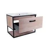 Комплект Qtap Taurus 800х580х437 Whitish oak тумба підвісна + раковина урізна