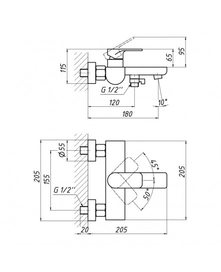 Смеситель для ванны Qtap Flaja 3010102GC