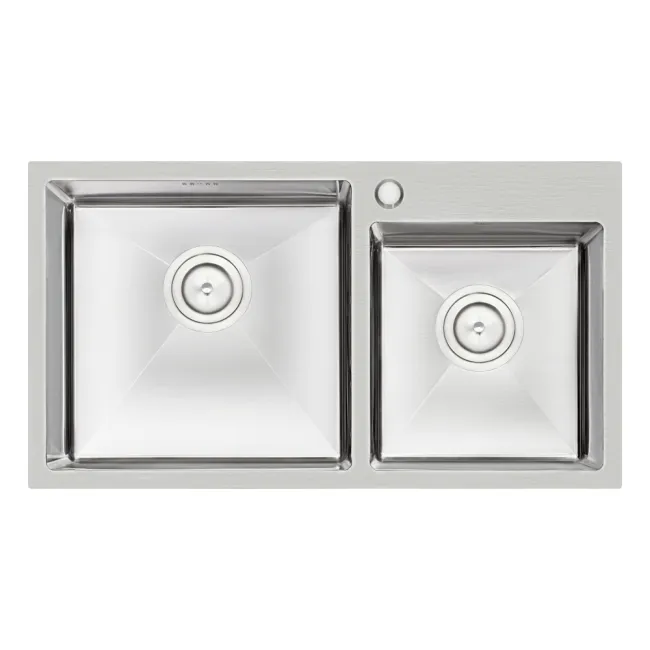 Кухонна мийка з двома чашами Qtap S7843 2.7/1.0 мм Satin (QTS784310) Кухонна мийка з двома чашами Qtap S7843 2.7/1.0 мм Satin (QTS784310)