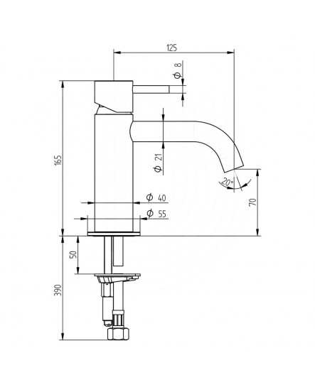 Змішувач для раковини Bianchi Steel LVBSTE2002CMINX