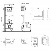 Набор Qtap инсталляция Nest M425-M06CRM + унитаз с сиденьем Crow QT05335170W