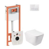 Набір Qtap інсталяція 4 в 1 з панеллю змиву Nest (QT0133M425 + QT0111V1105GW) + унітаз з сидінням Crow QT05335170W