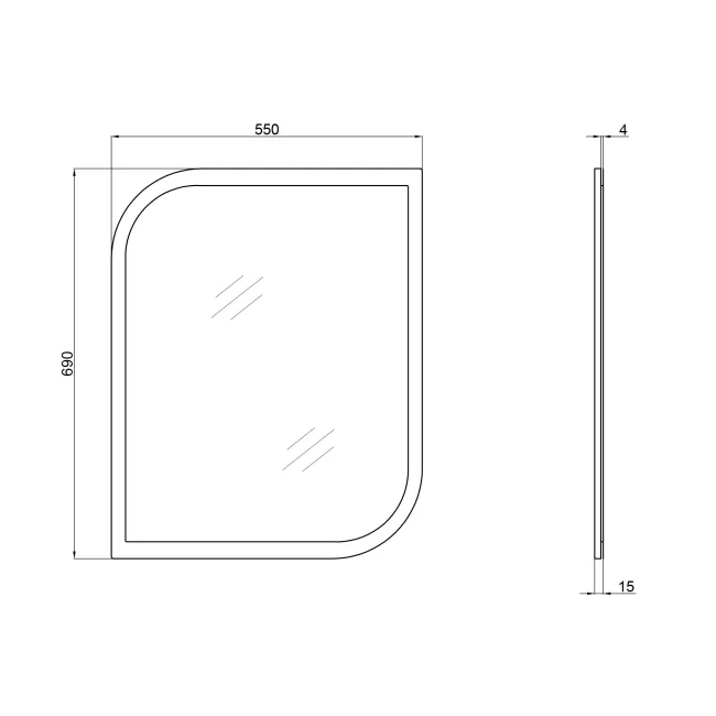 Дзеркало Qtap Scorpio 550х695 Graphite QT147850702G 2 Дзеркало Qtap Scorpio 550х695 Graphite QT147850702G 2