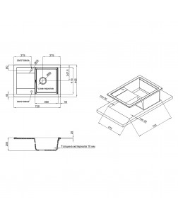 Кухонна мийка Qtap CS 7449 Beige (QT7449BEI551)