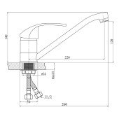 Смеситель для кухни SW G-Ferro Mars 003