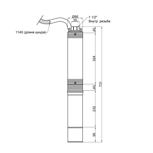 Насос погружной центробежный Taifu 4STM6-6 0,55 кВт Насос погружной центробежный Taifu 4STM6-6 0,55 кВт