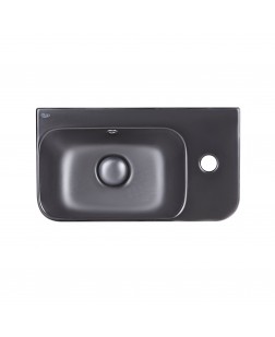 Раковина Qtap Tern 450х260х155 Matt black з донним клапаном QT17115117RMB