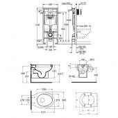 Набор унитаз Azzurra Cult XCU100B1SOSP с сиденьем Azzurra Cult XCU1800F + инсталляция Grohe Rapid SL 38721001