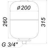 Гідроакумулятор зі змінною мембраною  8л ZILMET HY-PRO 10bar, білий ( 11H0000800 )