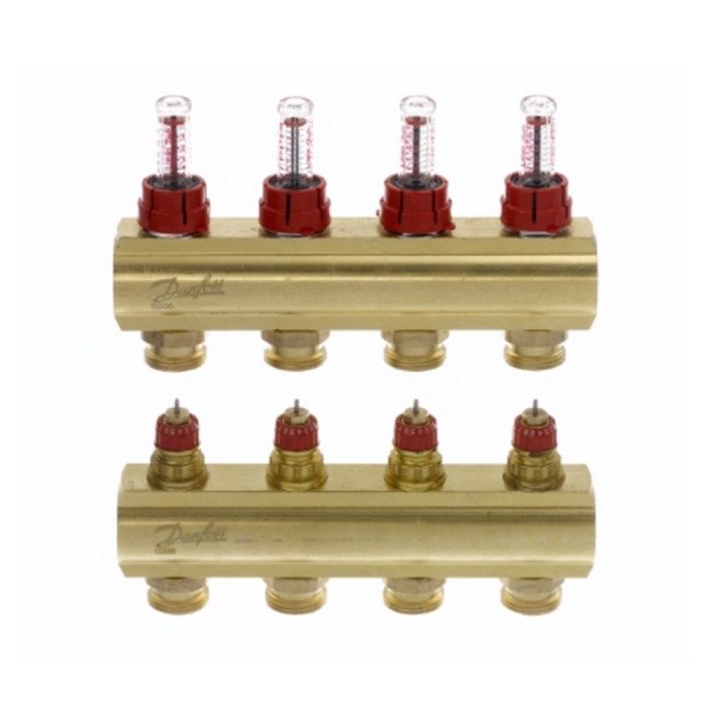 Коллектор с расходомерами Danfoss FHF на 4 выхода (088U0524)