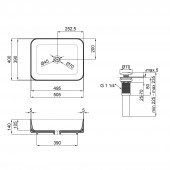 Раковина-чаша Qtap Tern 500x390x140 White с донным клапаном QT17112195W