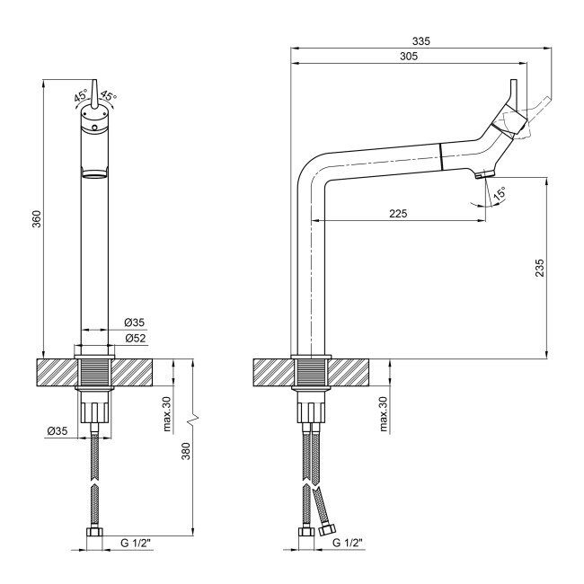 Смеситель для кухни Qtap Kuchyne 95102FC 2