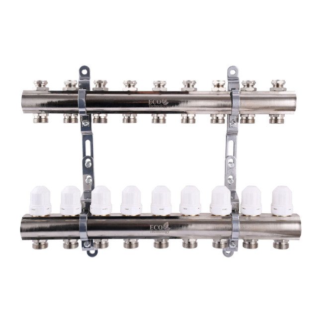 Колектор з регуляторами та кріпленням ECO 001С 1"x9 Колектор з регуляторами та кріпленням ECO 001С 1"x9