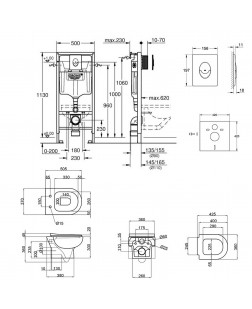 Набір інсталяція 4 в 1 Grohe Rapid SL 38722001 + унітаз з сидінням Qtap Lark QT0331159W