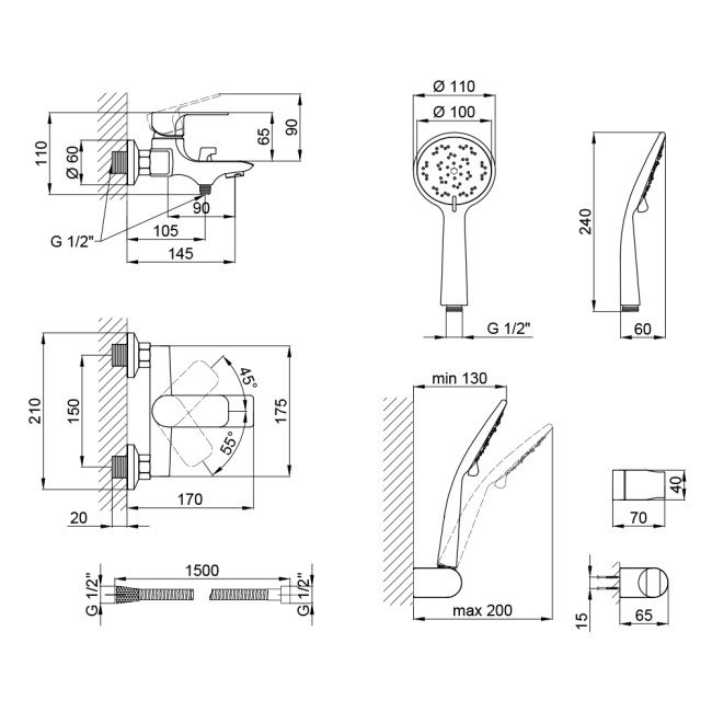 Змішувач для ванни Qtap Uno CRM 006 New 2