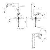 Змішувач для кухні Lidz (CRM) Premiera 41 008F-3