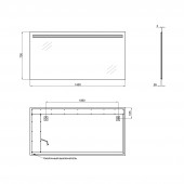 Дзеркало Qtap Mideya Modern 1400х700 з LED-підсвічуванням QT2078141470140W