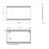 Дзеркало Qtap Mideya Classic 1200х700 з LED-підсвічуванням QT2078250359W