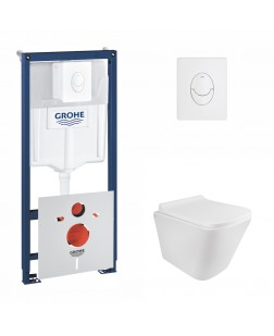 Набор инсталляция 4 в 1 Grohe Rapid SL 38722001 + унитаз с сиденьем Qtap Tern QT1733052ERW